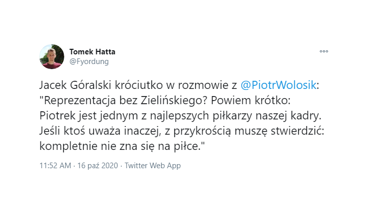 Góralski STANOWCZO na temat reprezentacji bez Piotra Zielińskiego
